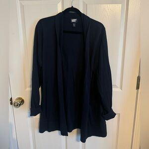 Navy open front cardigan